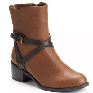 Chaps Dayna Ankle Boots Brown Size 9.5